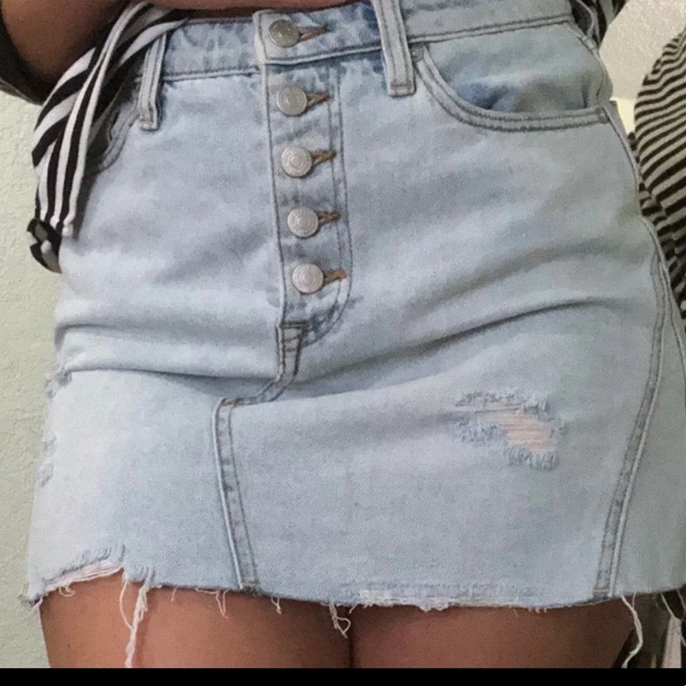 Denim free people skirt